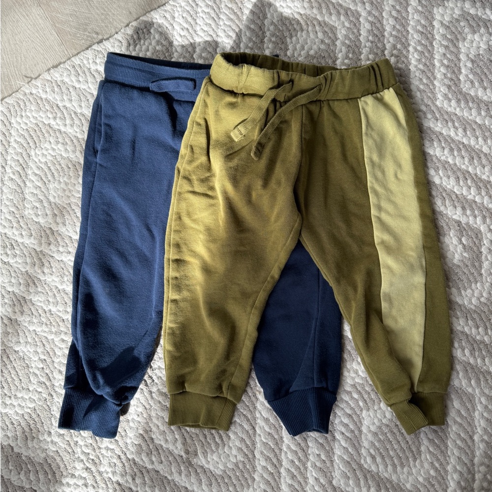 Kids Two-Pack Jogger Pants - Blue and Olive